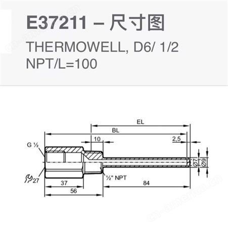 ifm 温度传感器保护管 传感器配件  E37211