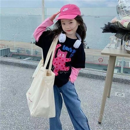 云南怒江服装城韩版儿童女式秋衣 几元的童长袖库存服装批发网