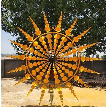 风动雕塑景观工程艺术不锈钢造型太阳花网红打卡道具