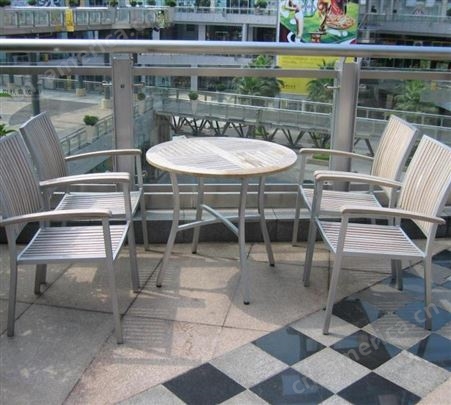 可定制振欣景观户外钢木休闲桌椅旅游区连体桌椅定制