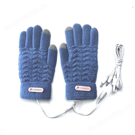 针织分指电热手套学生冬季保暖USB保暖手套跨境电商厂家直供