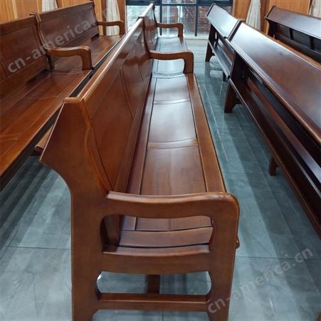 实木制作教会长椅子