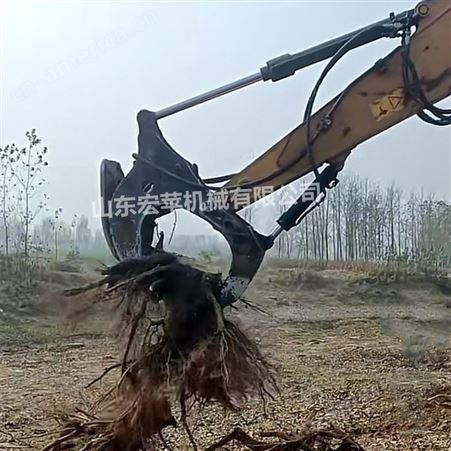 斗山120挖机起树根机 林地快速清理树根挖拔器 挖掘快