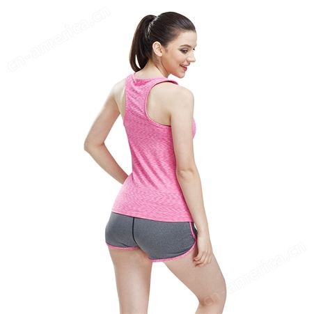 星加坊瑜伽服套装女修身显瘦健身服跑步运动服 X-502粉灰五件套