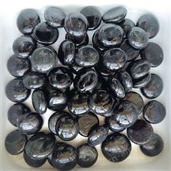 石诚批售玻璃扁珠-黑色透明造景用 玻璃扁珠-镶嵌装饰用 石诚