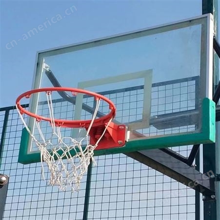 户外标准训练比赛弹簧篮筐 钢化玻璃篮板 移动可升降篮球架