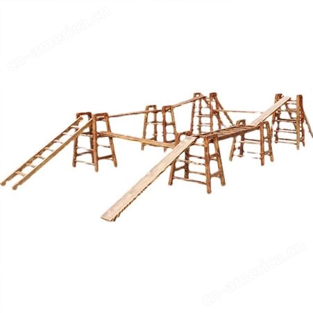 幼儿园攀爬架 户外儿童滑梯 体能组合木质感统平衡用具 加厚材质
