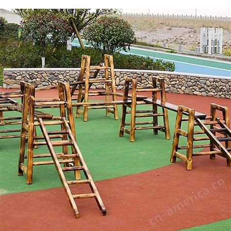幼儿园攀爬架 户外儿童滑梯 体能组合木质感统平衡用具 加厚材质