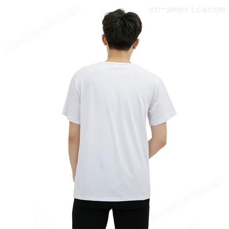纯色莫代尔短袖T恤定制团队工作服成人白色圆领T恤文化衫定制LOGO