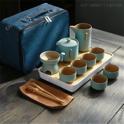 日式功夫茶具套装 禅意简约办公室陶瓷茶壶盖碗 礼品定制LOGO