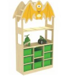 梦航玩具供应恐龙世界二合一玩具收纳架5格柜3层收纳柜