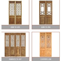 实木花格大门定做 木雕门头门窗 仿古门头门窗设计定制